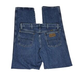 Wrangler George Straight Mens 31x32 Cowboy Cut Regular Fit Blue Denim Jeans